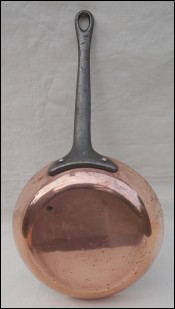 Chef Skillet Frying Pan Tin Lined Copper 2mm Thick