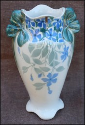 Art Deco Periwinkle Vase Gilt Faience Keller Guerin Luneville 1930
