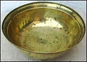 Vintage Footed Bowl Brass North Africa 20th Century