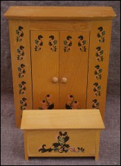 Doll Bedroom Armoire Wardrobe Toys trunk