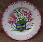 Faience Flowered Basket Plate Les Islettes Strasbourg St Clement 19th Century