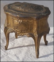 Jewel Trinket Box Gilt Spelter Chest Louis XV Style 19th C