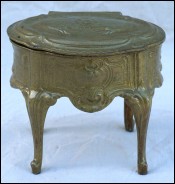 Jewel Trinket Box Gilt Spelter Chest Louis XV Style 1880