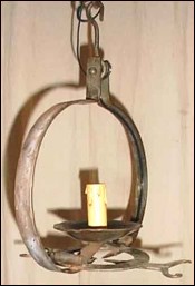 French Country Chandelier 1 Light Wrought Iron