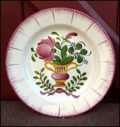 Bunch of Flowers Decorative Plate French Faience St Clement 19th C