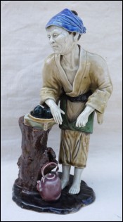 Tea Street Dealer Statue Porcelain German 19th Century