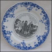 Genty Badonviller Transferware Porcelain Humour Plate "Toothache" 1920