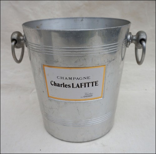 Aluminum Champagne Ice Bucket Charles Lafitte 1950