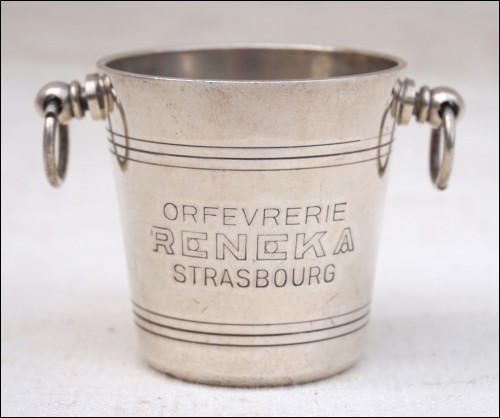Miniature Champagne Ice Bucket Cooler Silverplate Reneka Silversmith Strasbourg