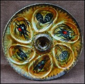 Quimper Oyster Plate Bastian Le Pemp Hand Painted Faience