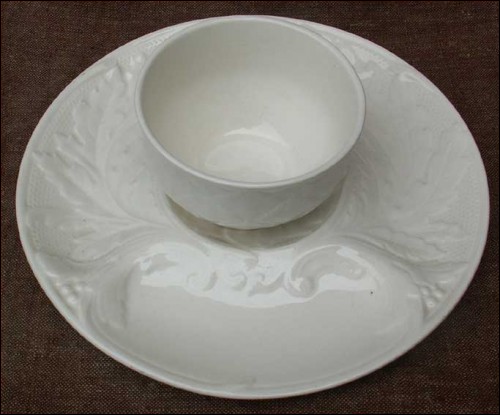 French Majolica Artichoke Plate with Bowl Gien