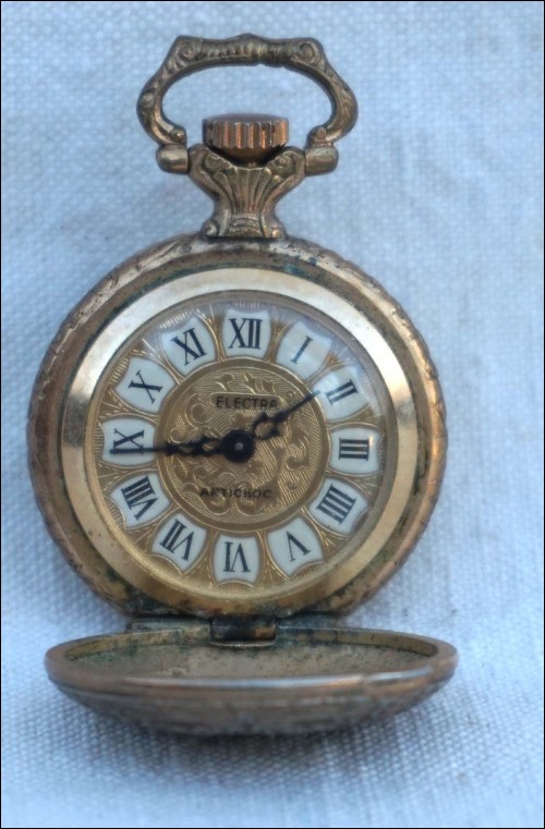 ELECTRA Pendant Pocket Watch Louis XV Style Antishock Movement