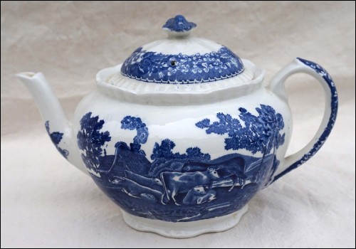 Adams Staffordshire English Scenic Blue Tea Pot England