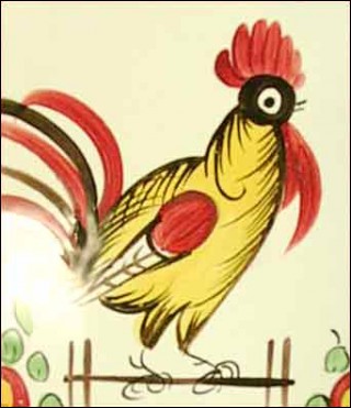 rooster majolica