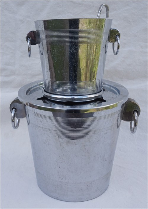 Champagne Ice Bucket Caviar Server Ice Chrome GRAFF Paris