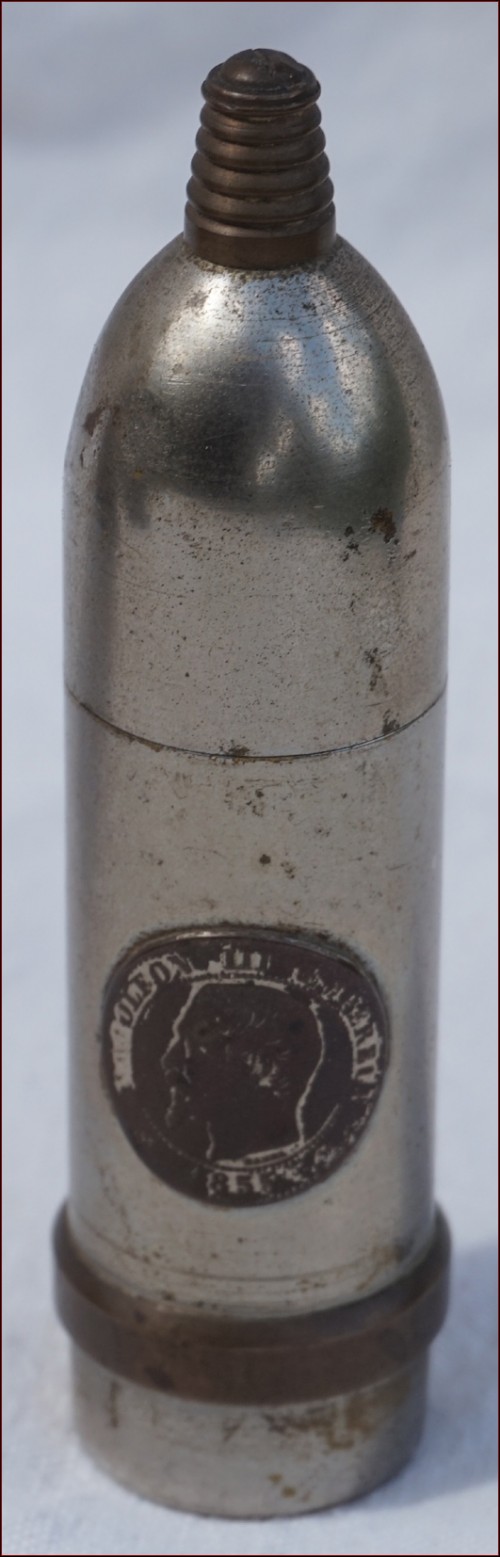 WW1 French Trench Art Chromium Lighter 1 Franc Napoleon III