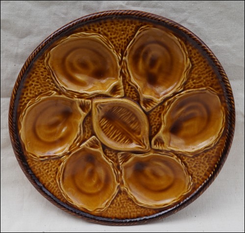 Vintage Oyster Plate Faience Shell St Clement 1960