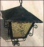 Wrought Iron & Granite Glass Lantern