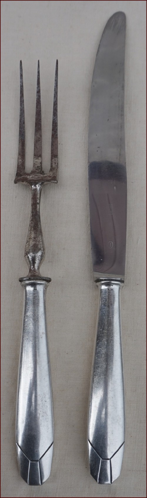 Silverplate Carving Serving Set Meat Knife & Fork Paris 1930