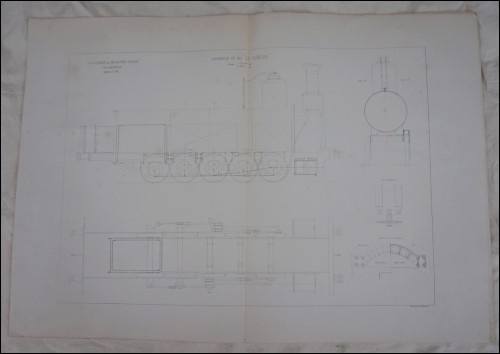 Le Cantal Steam Engine Locomotive n°1202 Forquenot Paris Orleans