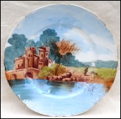 Limoges Porcelain Decorative Plate Castel Bridge J Pouyat 1900