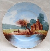 Limoges Porcelain Decorative Plate Castel River J Pouyat 1900
