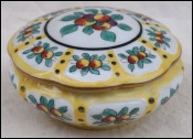 LIMOGES Trinket Candy Box Gilt Flowered Porcelain Signed