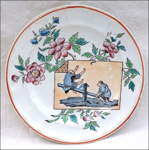 Transferware Faience Dessert Plate Japon Pattern K G Luneville 1920 B