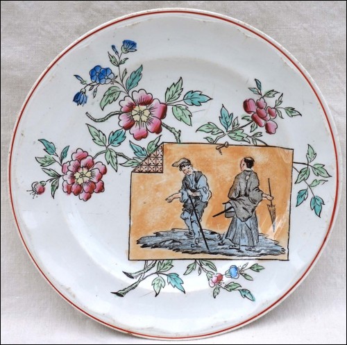 Transferware Faience Dessert Plate Japon Pattern K G Luneville 1920 A