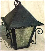 Wrought Iron Granite Glass Lantern
