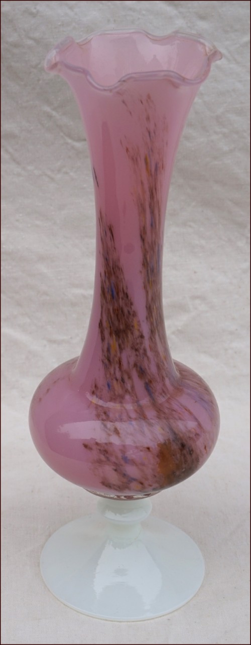 Italian Art Glass Hand Worked Vase Firenze 20th C