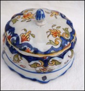DESVRES Fourmaintraux Lidded Candy Box  Faience Late 19th C