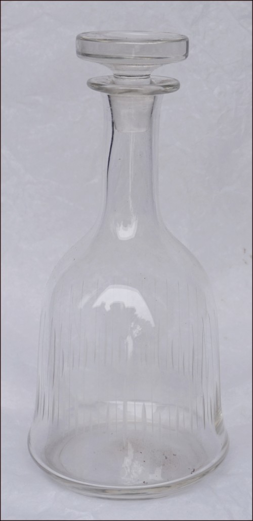 Bohemian Art Glass Cut Crystal Decanter w Stopper Czech 1920