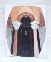 San Vitale Ravenne Basilica Caroline White Gouache Painting