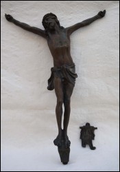 Large 19 Inch Christ Corpus Bronze INRI J Rabiant 1900 C
