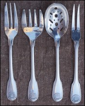 CHRISTOFLE VENDOME ARCANTIA Appetizer Cocktail Hors Oeuvre Set 4 pcs Silverplate