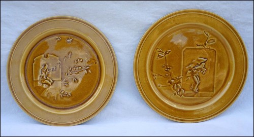 Aesthetic Japan Decor Pair Plate Majolica H Boulenger Choisy 1880