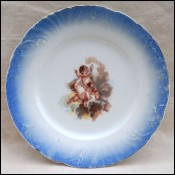 Limoges Porcelain 3 Cherub Putti Decorative Plate Transferware 1910