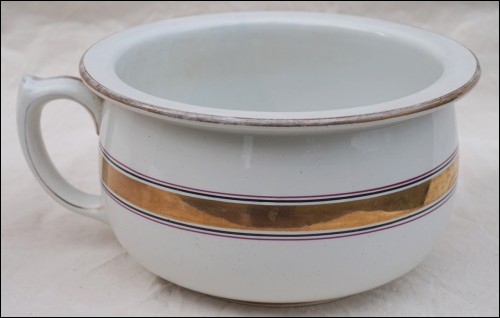 Art Deco Chamber Pot Gold Ribbon St Amand Faience 1930