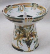 Keraluc QUIMPER Enameled Ceramic Candlestick 1960