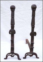 Black Forest Wrought Iron Andirons Fire Dogs 16th C
