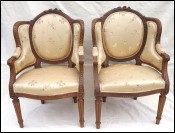 Pair Child Bergere Louis XVI Style Carved Wood Flowers 19th C