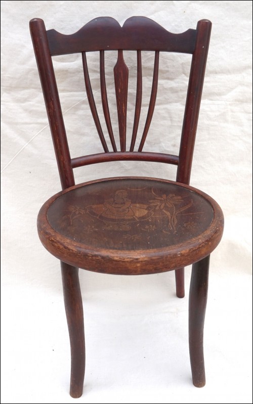 Art Nouveau Child Chair Fichel Bentwood Print Seating