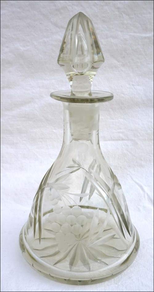 Cordial Carafe with Stopper Decanter Cut Glass 1900