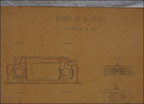 Steam Engine 50 HP Sectional Elevation Map Project Houguet Teston Steam Engine 50 HP Sectional Elevation Map Project Houguet Teston