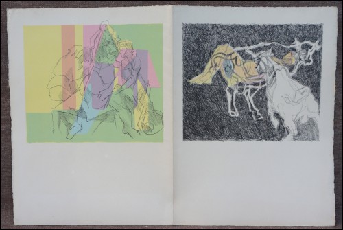 Jacques Villon Silene Pasiphae & The Bull 2 Lithographs 1955