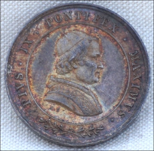 Vatican Pius IX Pontifex Maximus Sterling Silver Token