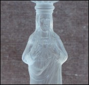 Satin Glass Jesus Sacred Heart Cherub Candlestick Portieux 1910