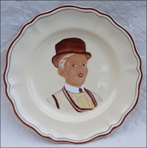 Transferware Scalloped Plate Faience Ty Breiz Longchamp