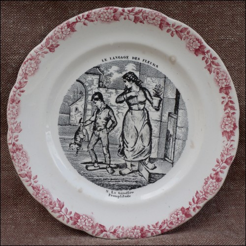 Plate Language of Flowers Serie Wallflower H B Choisy 19th C